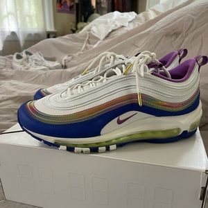 Nike Air Max 97 QS Easter White Multi color Men's Size 7 Women’s Size 9